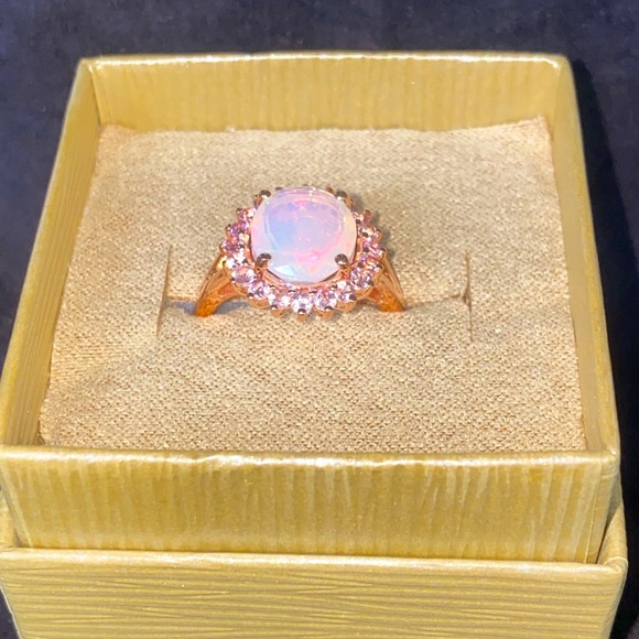 Rose Gold Opal Ring - Picture 2 of 3